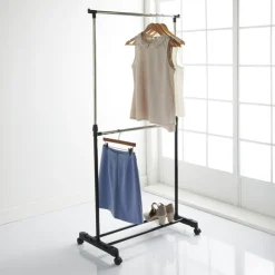 Hot HOME ESSENTIALS Portant a vetements 2 niveaux