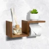 Discount ORGANIZED BATHROOM Porte rouleau bois deco