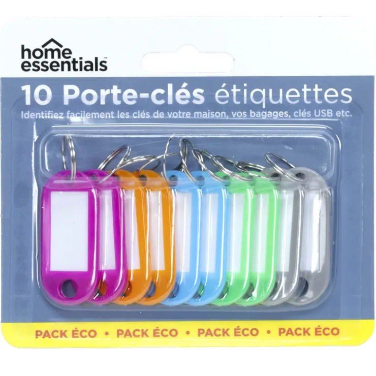 Discount HOME ESSENTIALS Porte-cles x10 avec etiquette