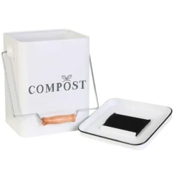 Best THE ORGANIZED KITCHEN Poubelle de compostage metal bla