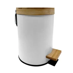 Clearance BATHROOM COLLECTION Poubelle 3l blanche cv bambou