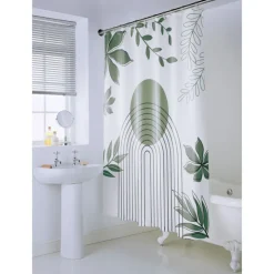Sale BATHROOM COLLECTION Rideau de douche geo vert
