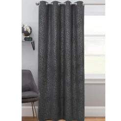 Sale Rideau velours coteles feuilles