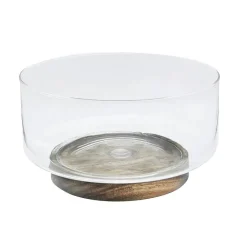 Online KITCHEN COLLECTION Saladier en verre et acacia 23cm