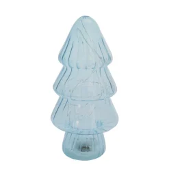 Sale Sapin verre bleu led h16cm