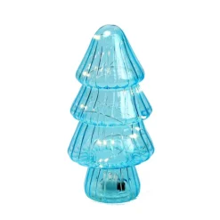 Sale Sapin verre bleu led h16cm