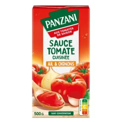 Sale PANZANI Sauce tomate cuisinee ail oignon