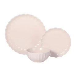 New KITCHEN COLLECTION Service 12 pcs forme fleurs rose