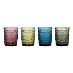 Outlet SIMPLY SUMMER Set 4 verres colores stries desi