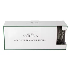 Outlet KITCHEN COLLECTION Set 3 verres motif floral