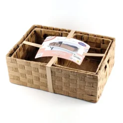 ORGANIZED BATHROOM Set de 3 paniers tresses naturel
