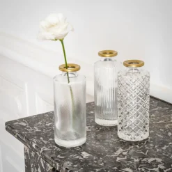 Online Set de 3 soliflores bord dore