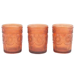 Outlet SIMPLY Set de 3 verre a the orange fum