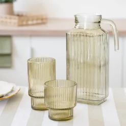 Clearance SIMPLY Set de 4 verres haut strie