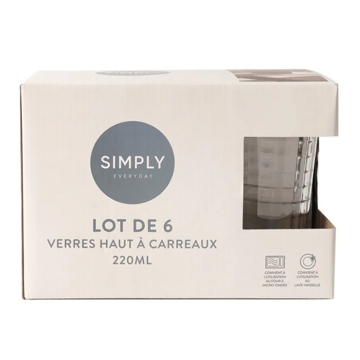 Sale SIMPLY Set de 6 verres hauts transparen