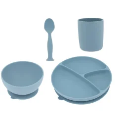 Online Set repas silicone silicone bleu