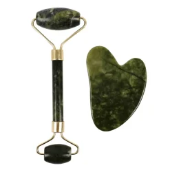Discount Set roller gua sha jade