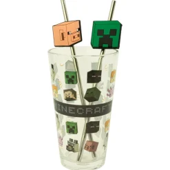 Outlet Set verre + 2 pailles minecraft