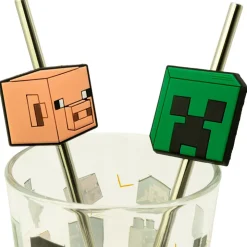 Outlet Set verre + 2 pailles minecraft