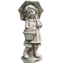 Statue fille/garcon parapluie