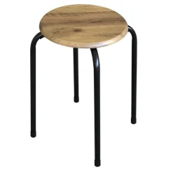 Clearance TROMSO Tabouret assise col bois fonce