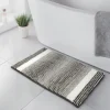 Sale BATHROOM COLLECTION Tapis de bain chenille gris blan