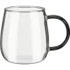 New SIMPLY Tasse en verre anse coloree