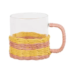 New SIMPLY SUMMER Tasse en verre cerclage paille