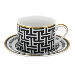 Clearance KITCHEN COLLECTION Tasse et coupelle noir & dore
