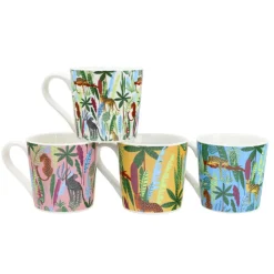 New SIMPLY Tasses colorees motif jungle