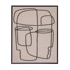 New JAPANDI Toile encadree lin