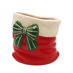 Outlet Vase sac de noel avec nAud h15cm