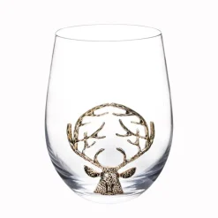 Online SECRET FOREST Verre avec cerf en metal incrust