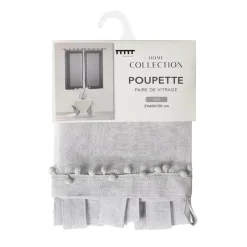 Outlet HOME COLLECTION Vitrage poupette 2x60x120 gris