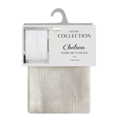 Sale HOME COLLECTION Vitrage x2 chelsea 60x160cm ecru
