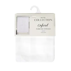 Best HOME COLLECTION Vitrage x2 oxford 60x120cm blanc